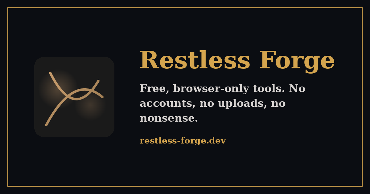 Restless Forge — Tools for Makers & Thinkers